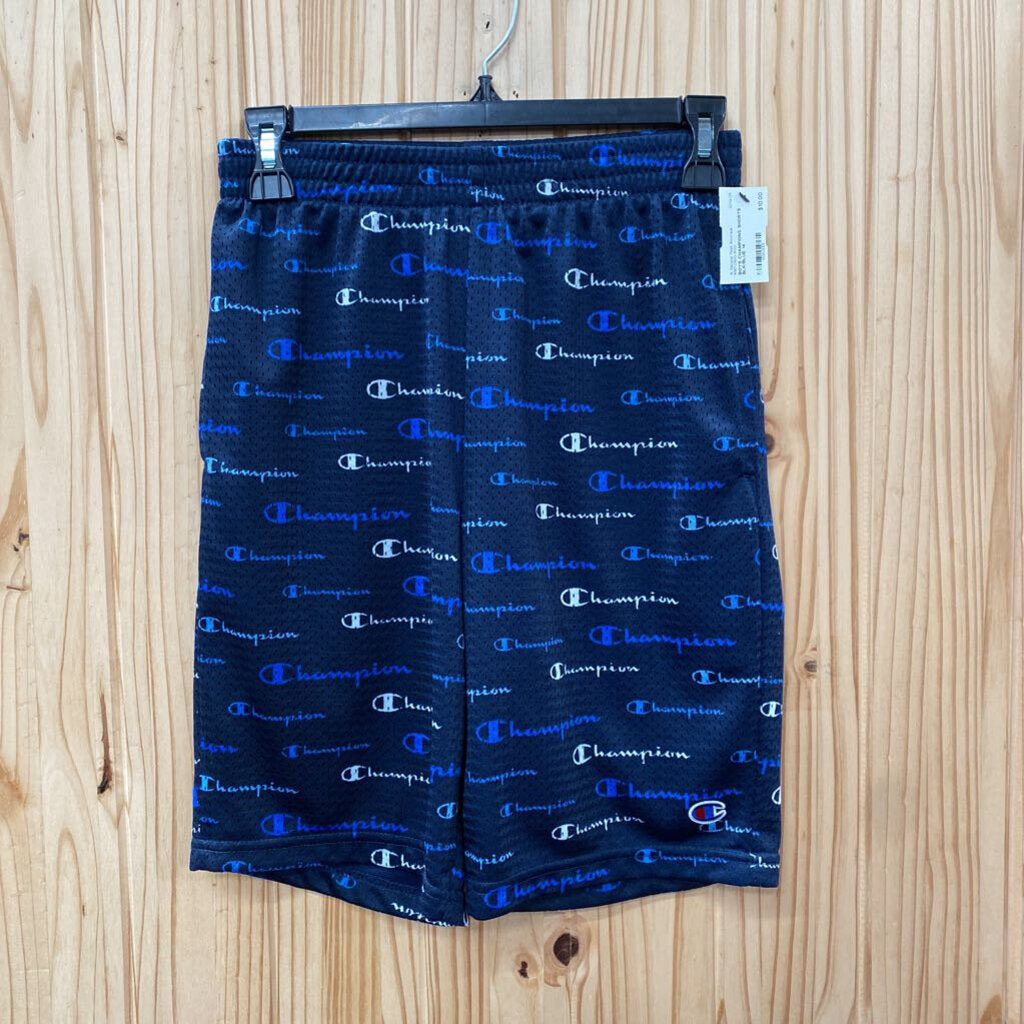 BOYS CHAMPIONS SHORTS BLK/BLUE 14