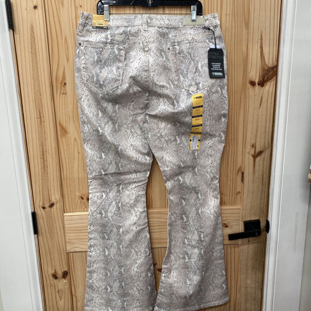 WOMENS ROCK & ROLL SNAKESKIN DESIGN CASUAL PANTS 36X34 FLARE NWT