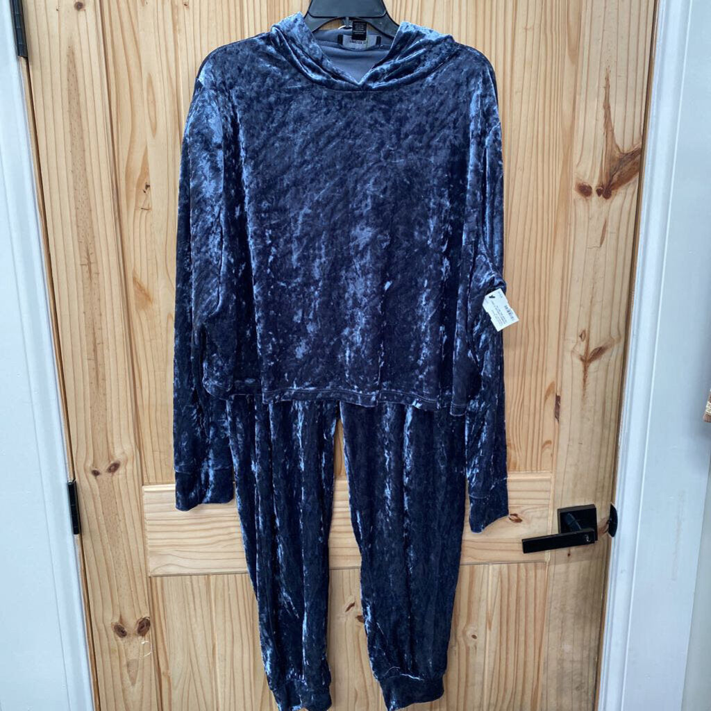 WOMENS FOREVER 21 GREY VELOUR 2PC SET 3X