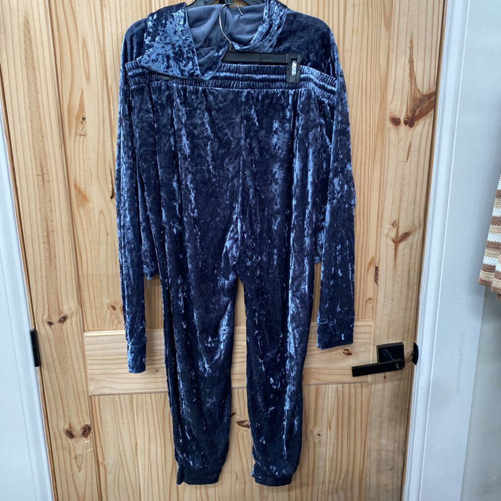 WOMENS FOREVER 21 GREY VELOUR 2PC SET 3X