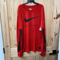 MENS NIKE ATHLETE RED/BLK LS SHIRT L NWOT