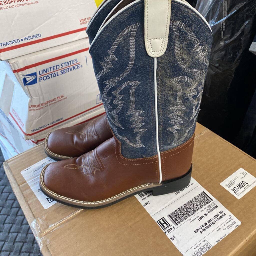 BOYS CODY JAMES BOOTS BLUE/CHESTNUT 4