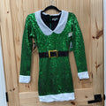 WOMENS TIPSY ELVES ELF SEQUIN DRESS XS NWT
