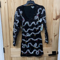 WOMENS TIPSY ELVES BLK STRING OF LIGHTS DRESS XS NWT