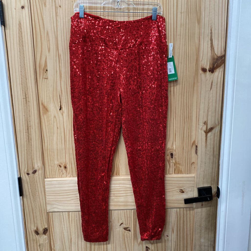 WOMENS TIPSY ELVES RED SEQUIN PANTS XL NWT