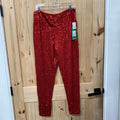 WOMENS TIPSY ELVES RED SEQUIN PANTS XL NWT