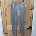 WOMENS TIPSY ELVES SILVER SEQUIN PANTS 1X