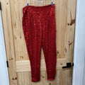 WOMENS TIPSY ELVES RED SEQUIN PANTS XL NWT