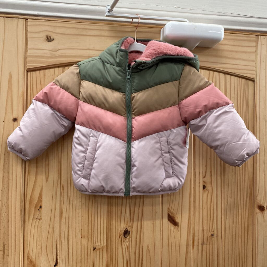 GIRLS SWISS TECH JACKET GREY/PINK 18M