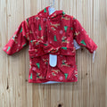 RUDOLPH PLUSH ROBE RED 0/9M NWT