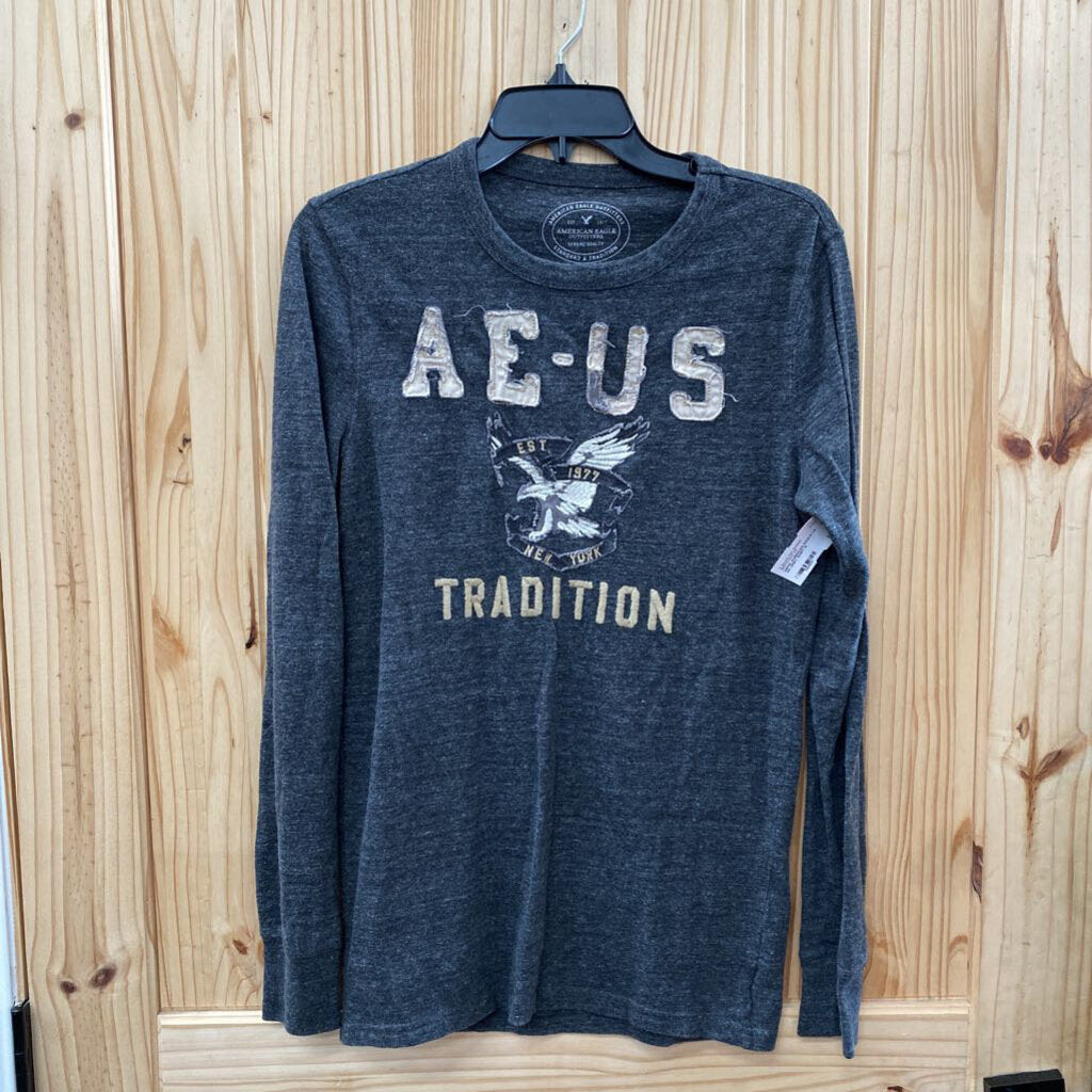 MENS AMERICAN EAGLE LS DK GREY SHIRT S