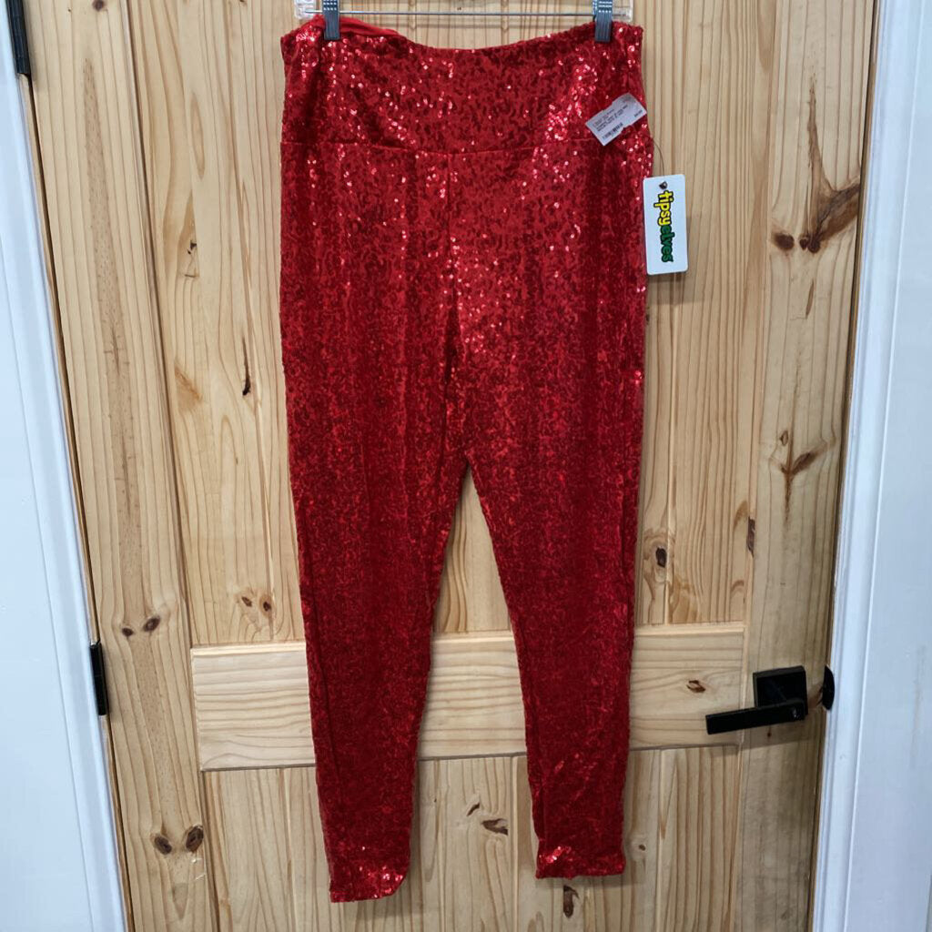 WOMENS TIPSY ELVES RED SEQUIN PANTS XL NWT