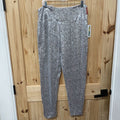 WOMENS TIPSY ELVES SILVER SEQUIN PANTS 1X NWT