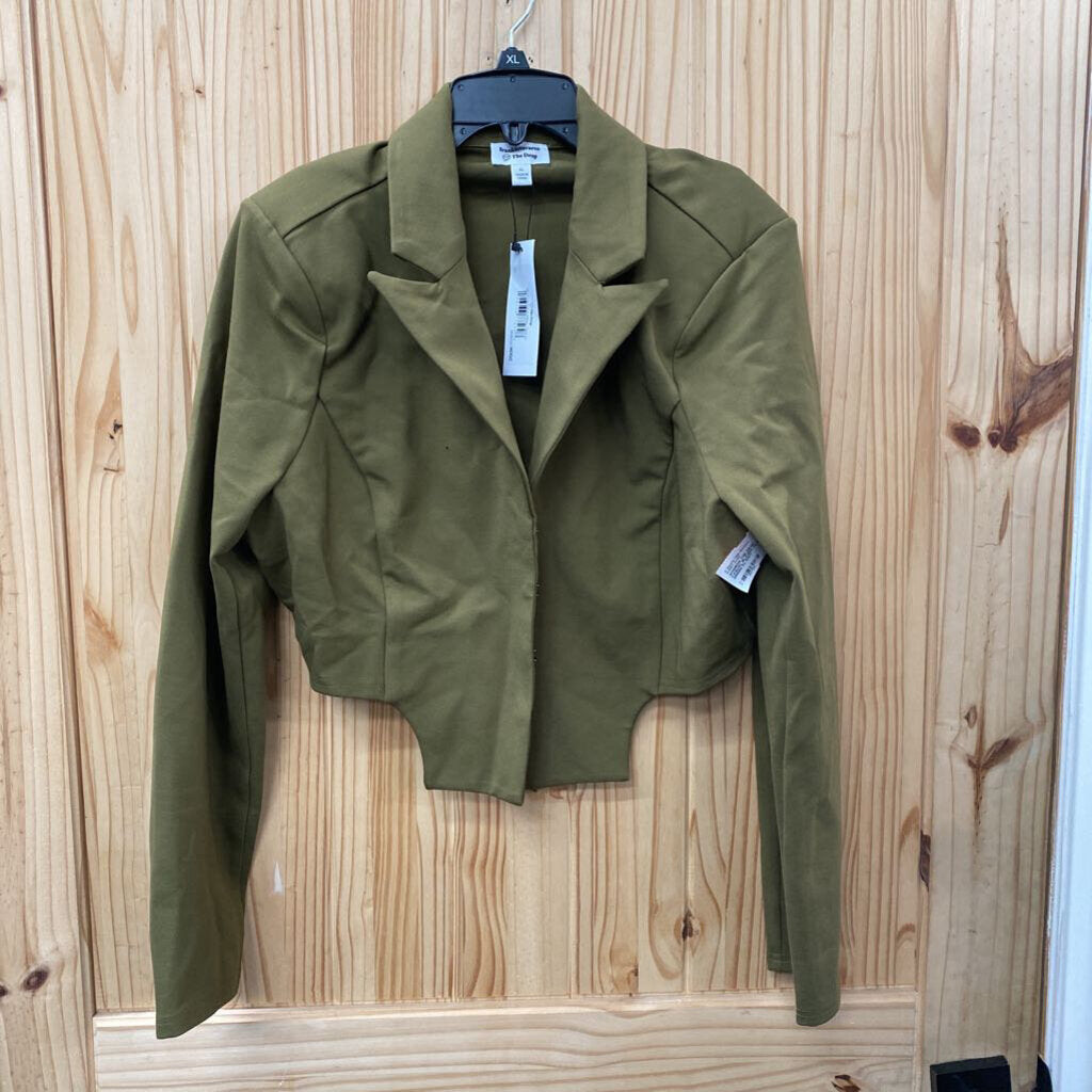 WOMENS THE DROP CASUAL BLAZER OLIVE GREEN XL NWT