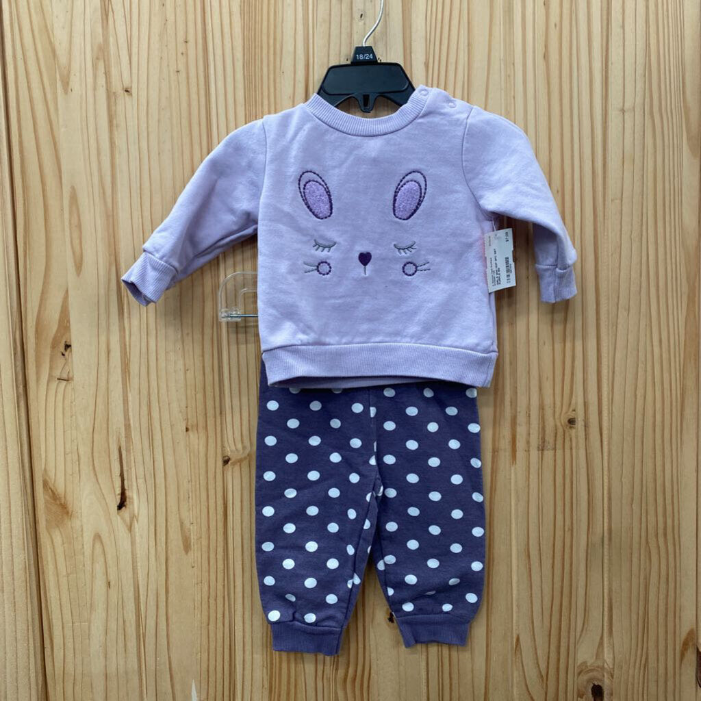 GIRLS MINI HOP 2PC SET PURPLE 9M