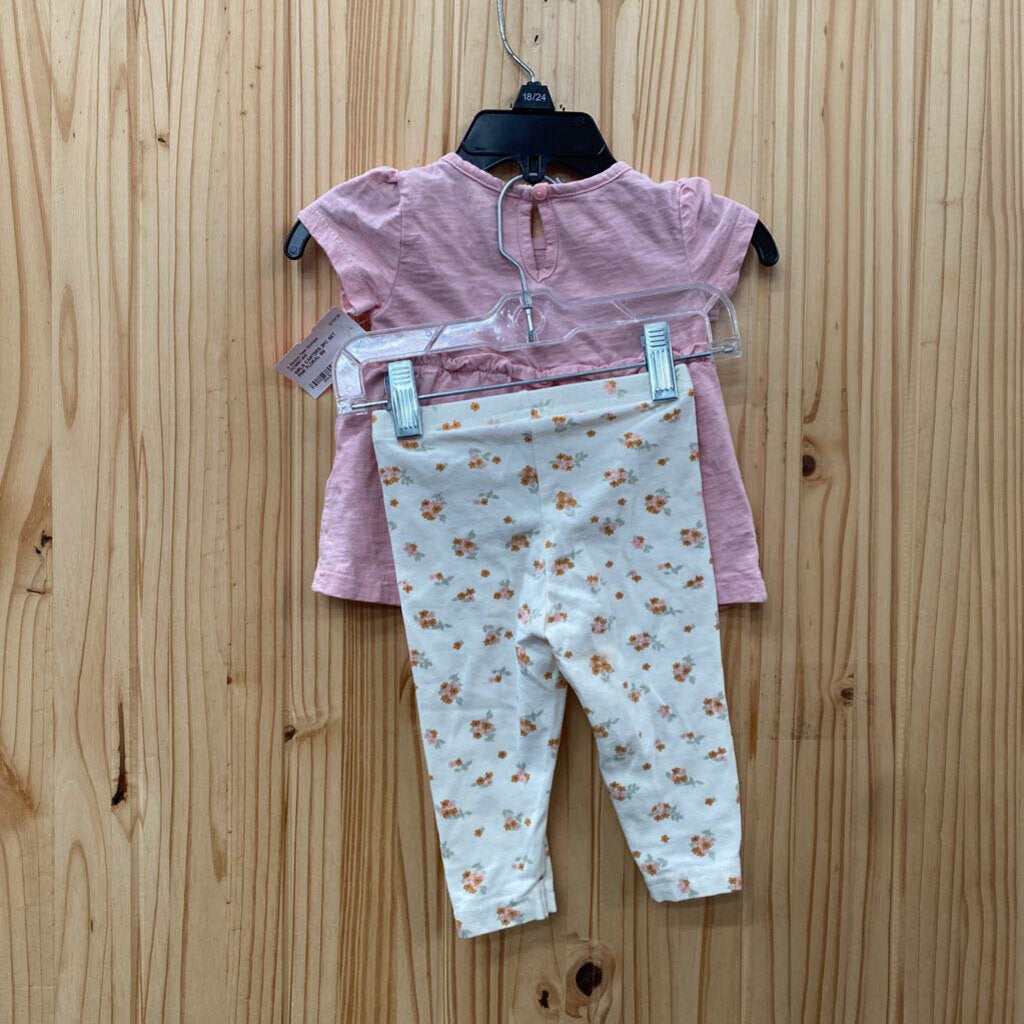 GIRLS CARTERS 2PC SET PINK FLORAL 9M