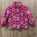 GIRLS WHITE JACKET W/PINK/GREY DOTS 5/6?