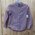 BOYS RALPH LAUREN LS PLAID SHIRT ORANGE/WHITE/BLUE S 8