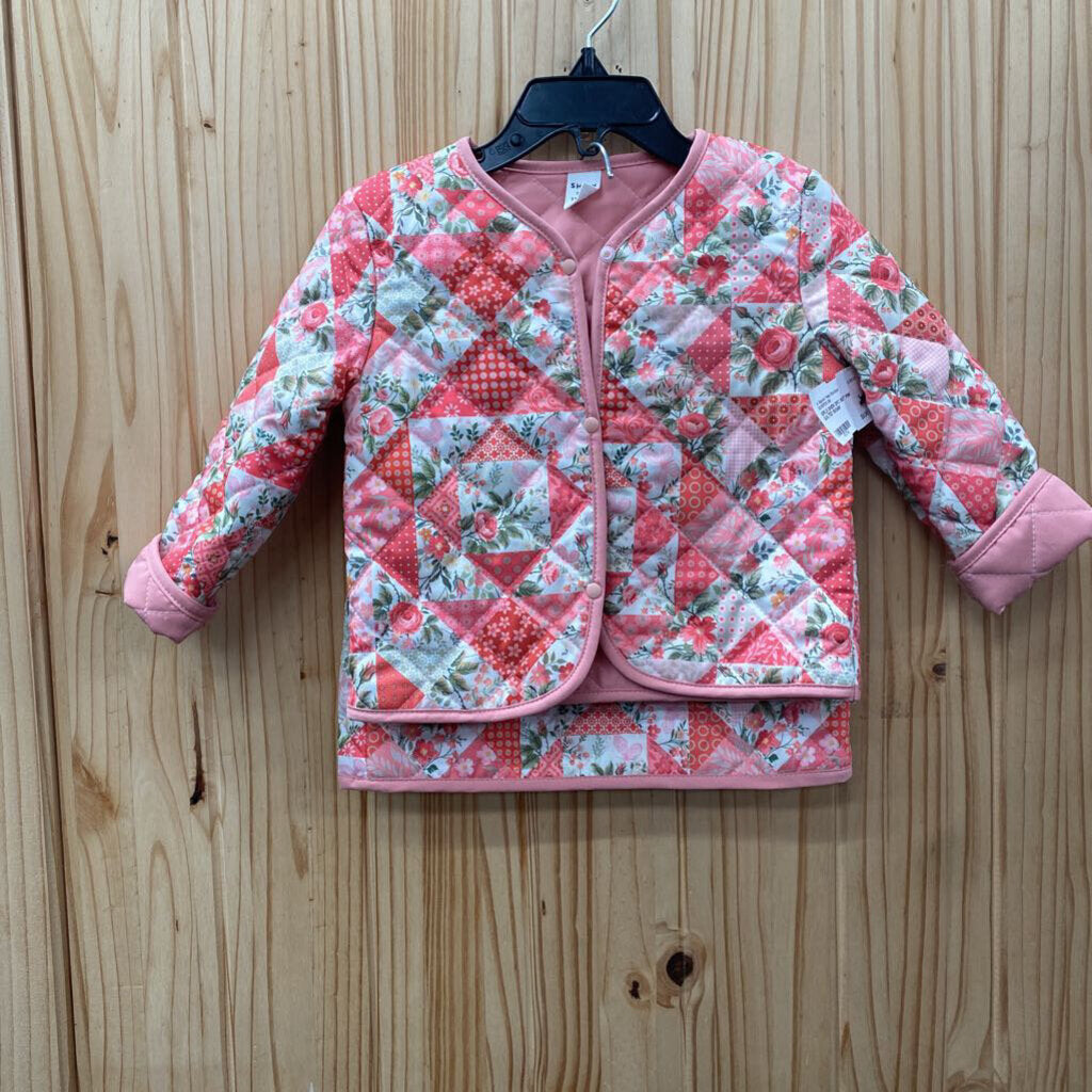 GIRLS SHEIN 2PC SET PINK QUILTED 18/24M