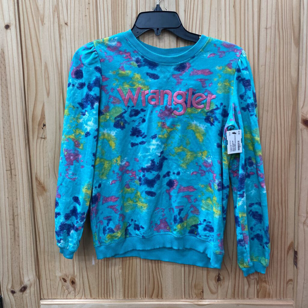 GIRLS WRANGLER SWEATSHIRT TURQUOISE/FUSHIA/BLUE XL 14