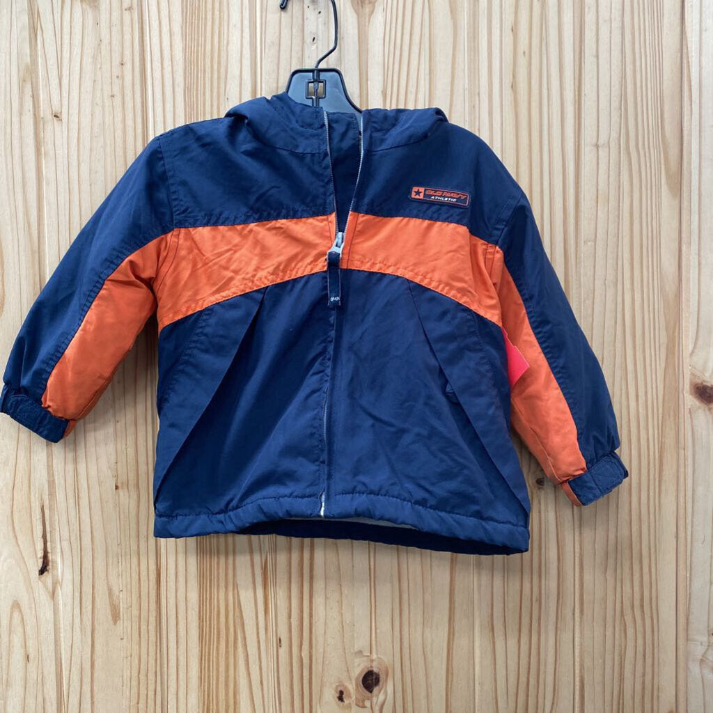 BOYS OLD NAVY JACKET ORANGE/NAVY BLUE 2T