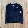 GIRLS ADIDAS JACKET BLK/WHITE L 14