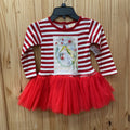 GIRLS HAUTE BABY RED/WHITE DRESS 3T