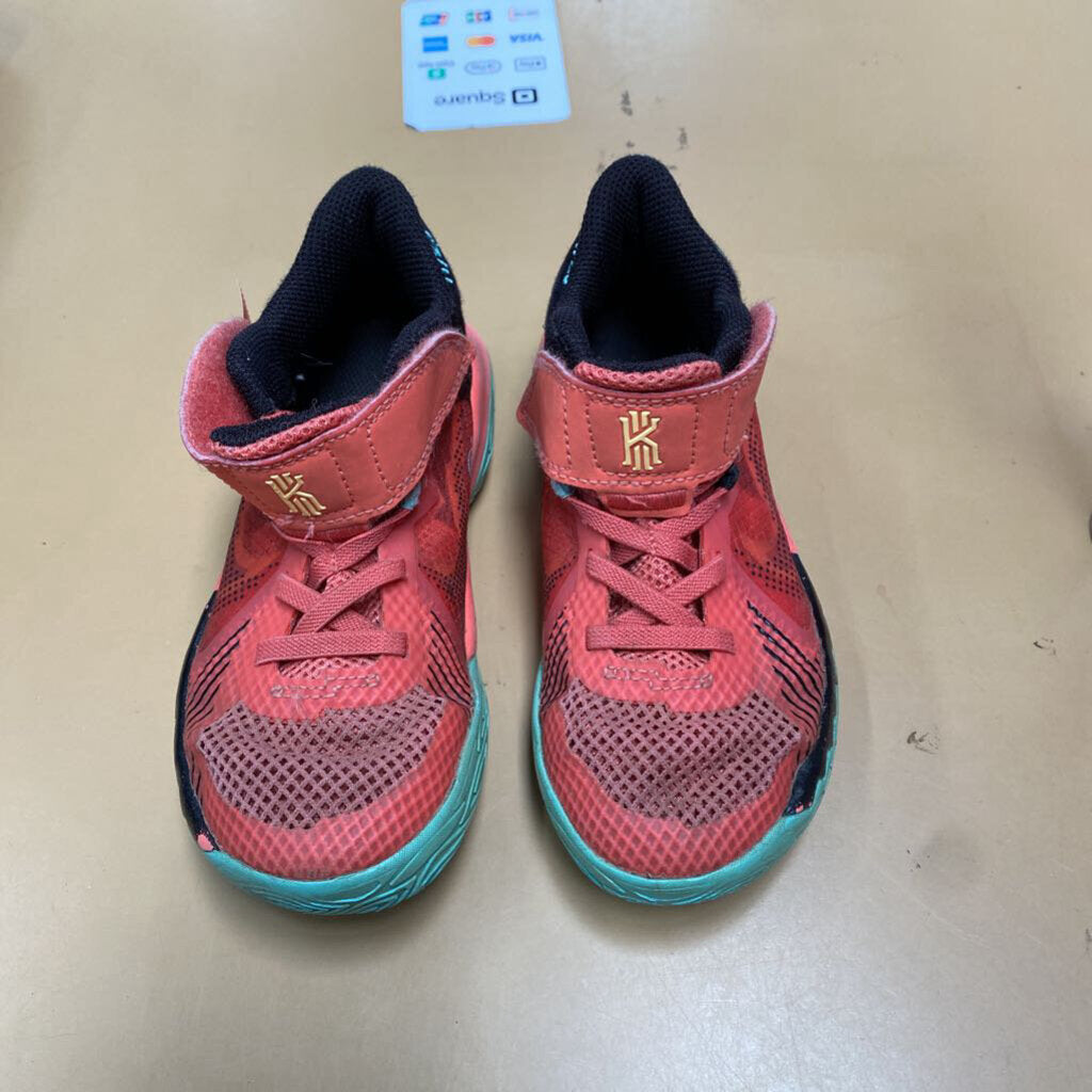 BOYS KYRIE IRVING SHOES CORAL/BLK/LIME GREEN