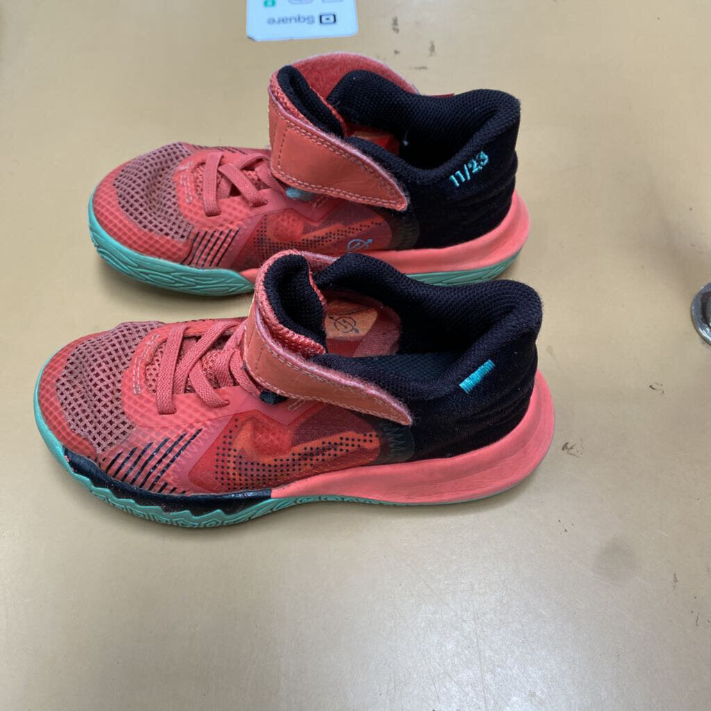 BOYS KYRIE IRVING SHOES CORAL/BLK/LIME GREEN