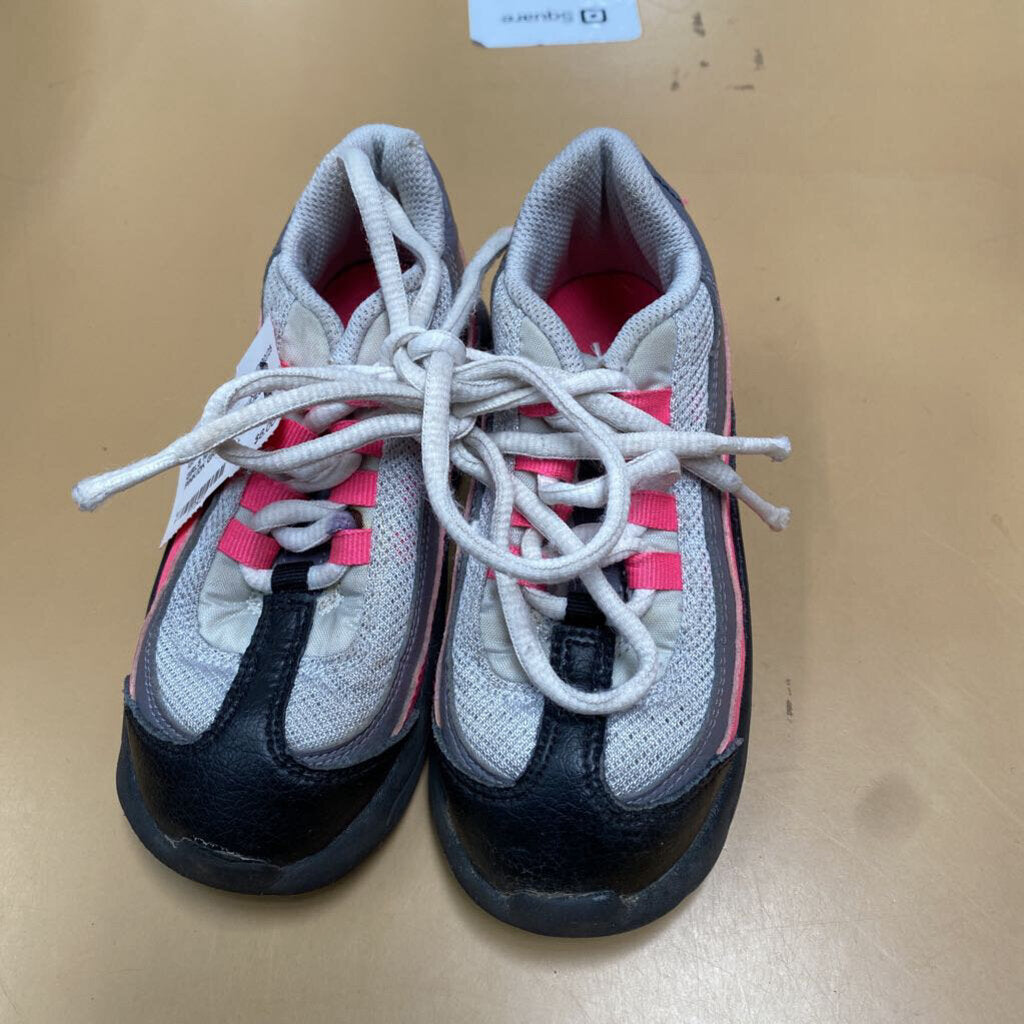 GIRLS NIKE AIR MAX SHOES PINK/DK GREY/WHITE 10C
