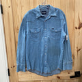MENS WRANGLER LS LT DENIM SNAP UP SHIRT L
