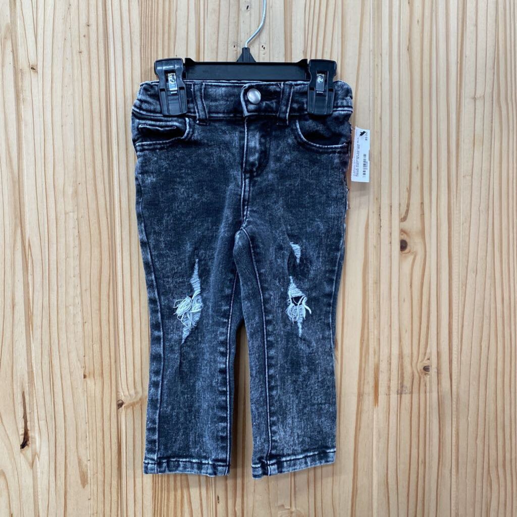 BOYS WONDER NATION BLK DENIM DIST. JEANS 18M