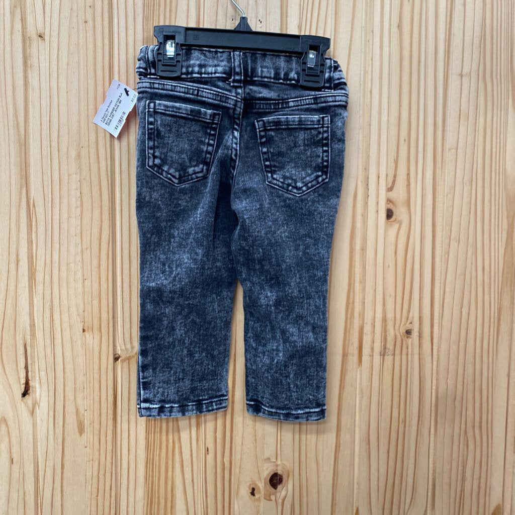 BOYS WONDER NATION BLK DENIM DIST. JEANS 18M
