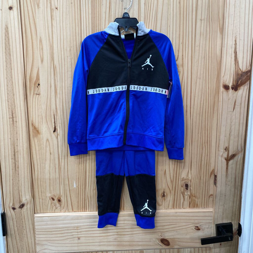 BOYS AIR JORDAN 2PC SET ROYAL BLUE/WHITE/BLK 4T