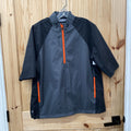 MENS ADIDAS PULLOVER SHIRT GREY/ORANGE/BLK L