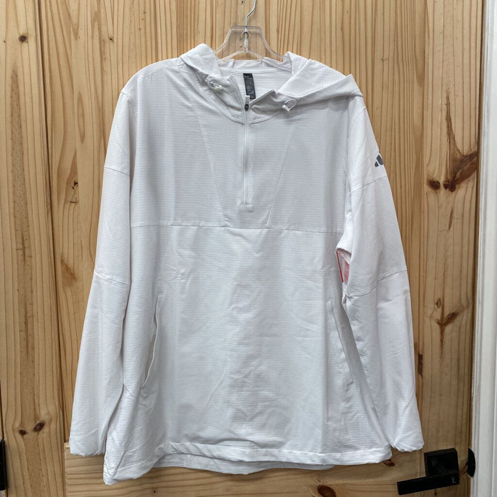 MENS ADIDAS JACKET WHITE/GREY L