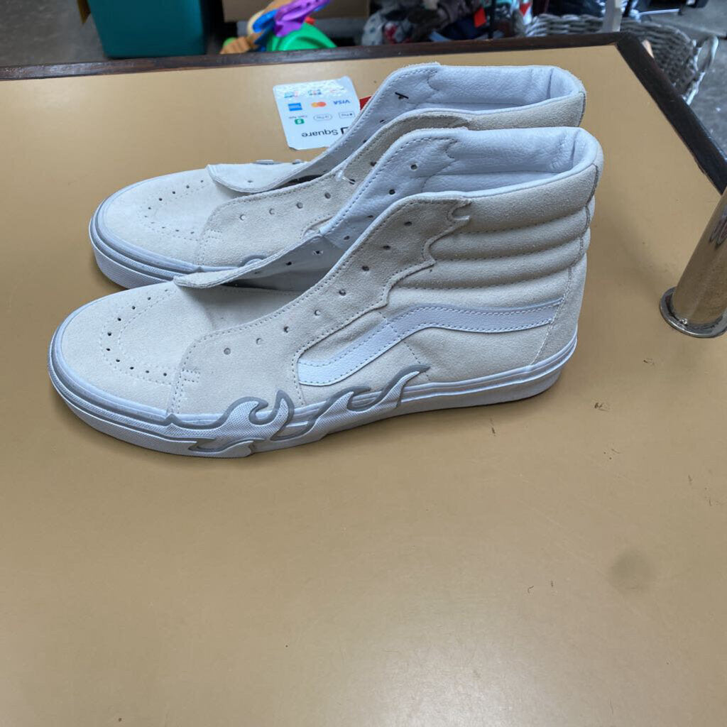MENS VANS CREAM W/FLAMES 10.5