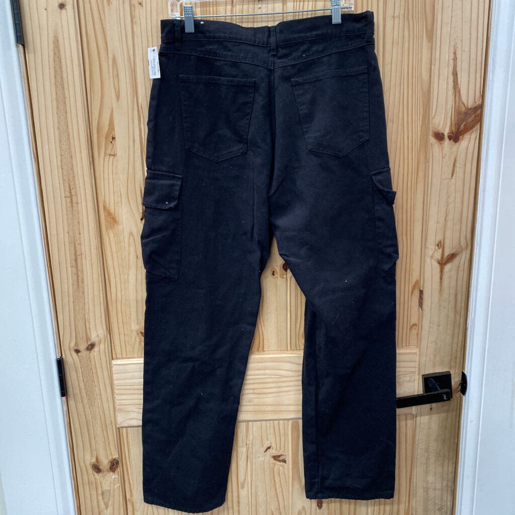 MENS FOREVER 21 BLK DENIM CARGO JEANS 33