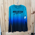 MENS HOLLISTER CALIFORNIA LS OMBRE LS SHIRT AQUA/BLUE/BLK M