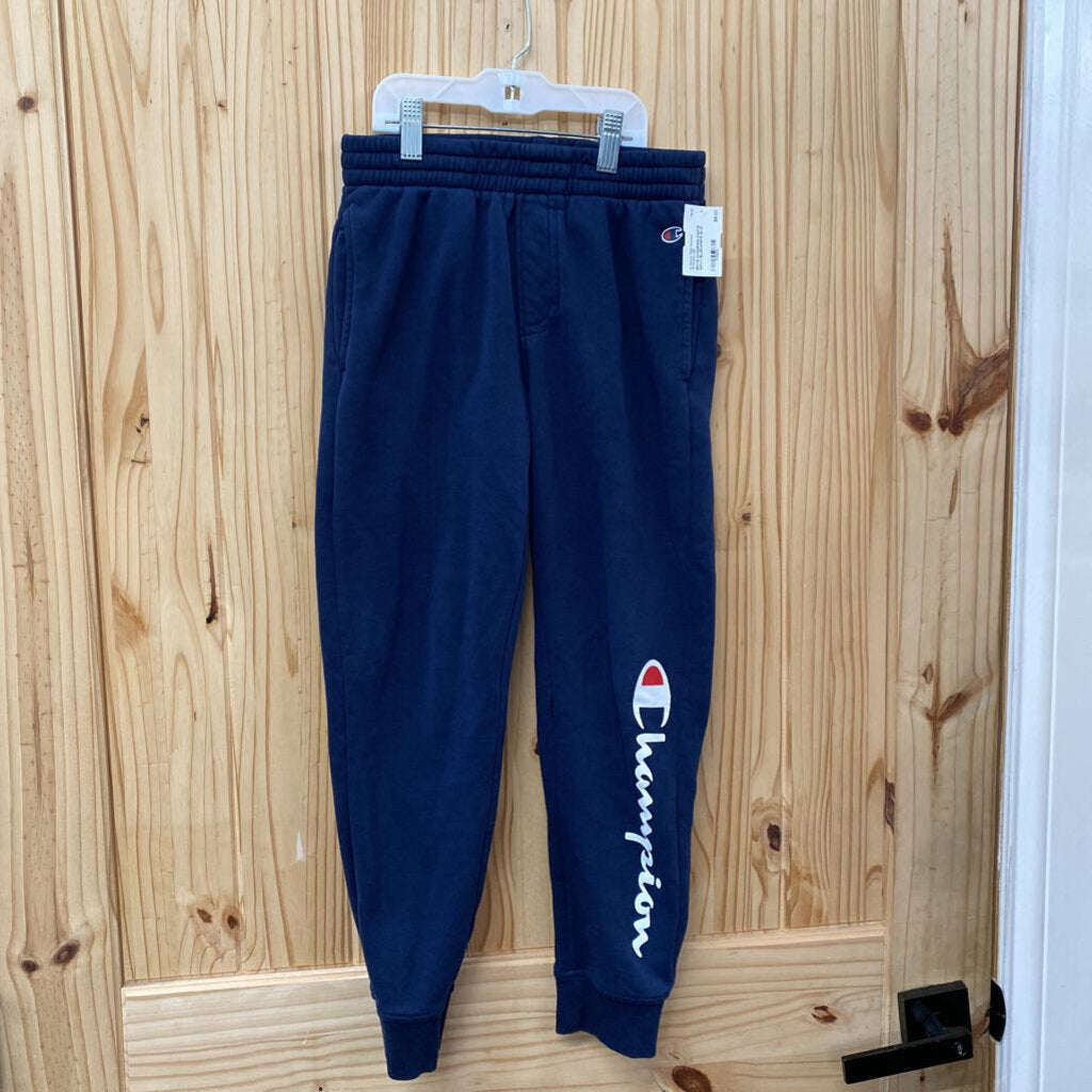 BOYS CHAMPION PANTS NAVY BLUE/WHITE M 10
