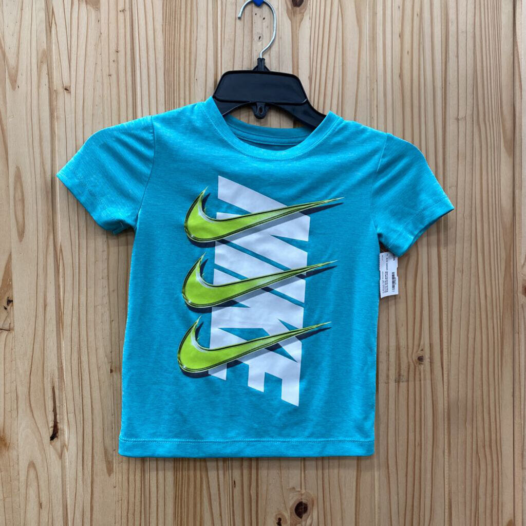 BOYS NIKE SHIRTS AQUA/WHITE/LIME GREEN S 5