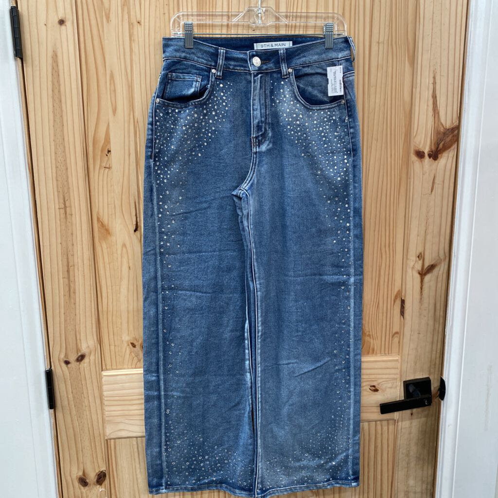 WOMENS 9TH & MAIN DENIM JEANS W/ CLAE RHINSTONES 8