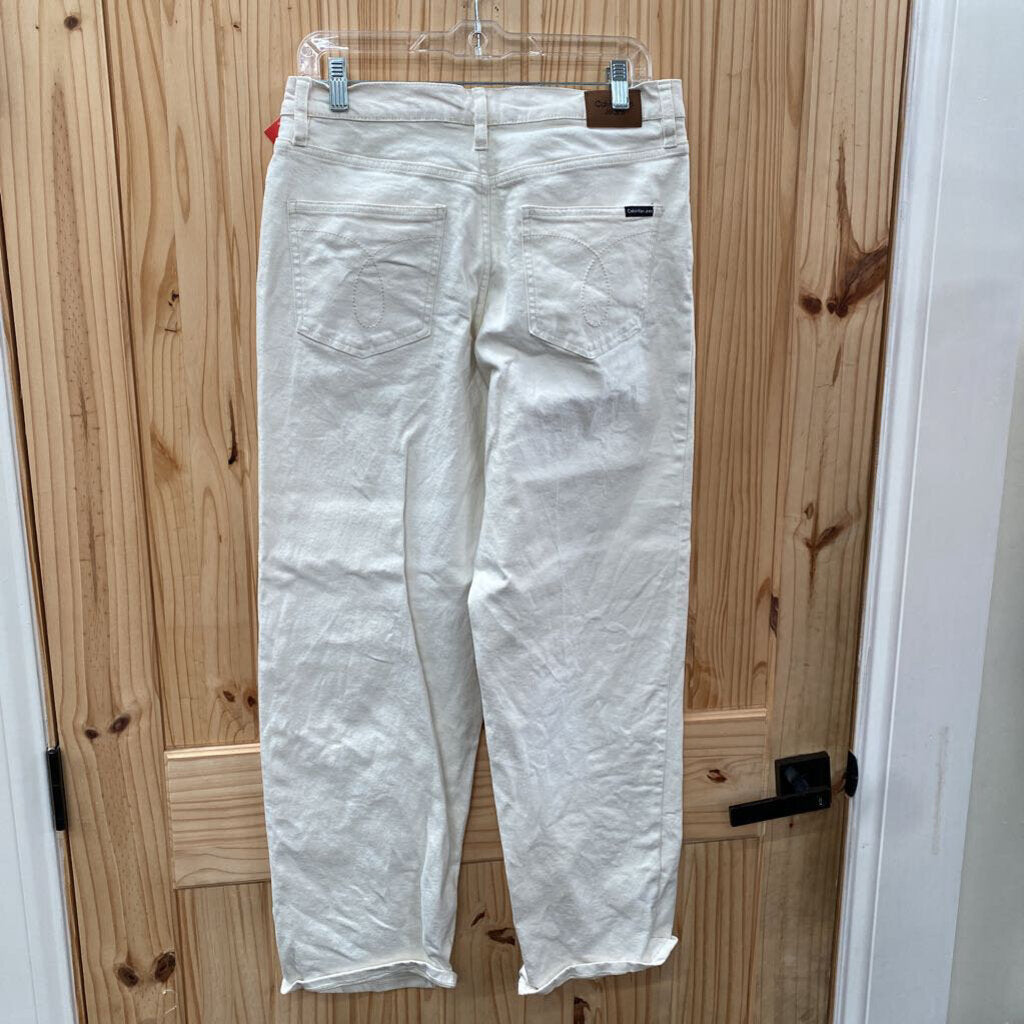 WOMENS CALVIN KLEIN HIGH RISE 90S FIT IVORY JEANS 28 NWT