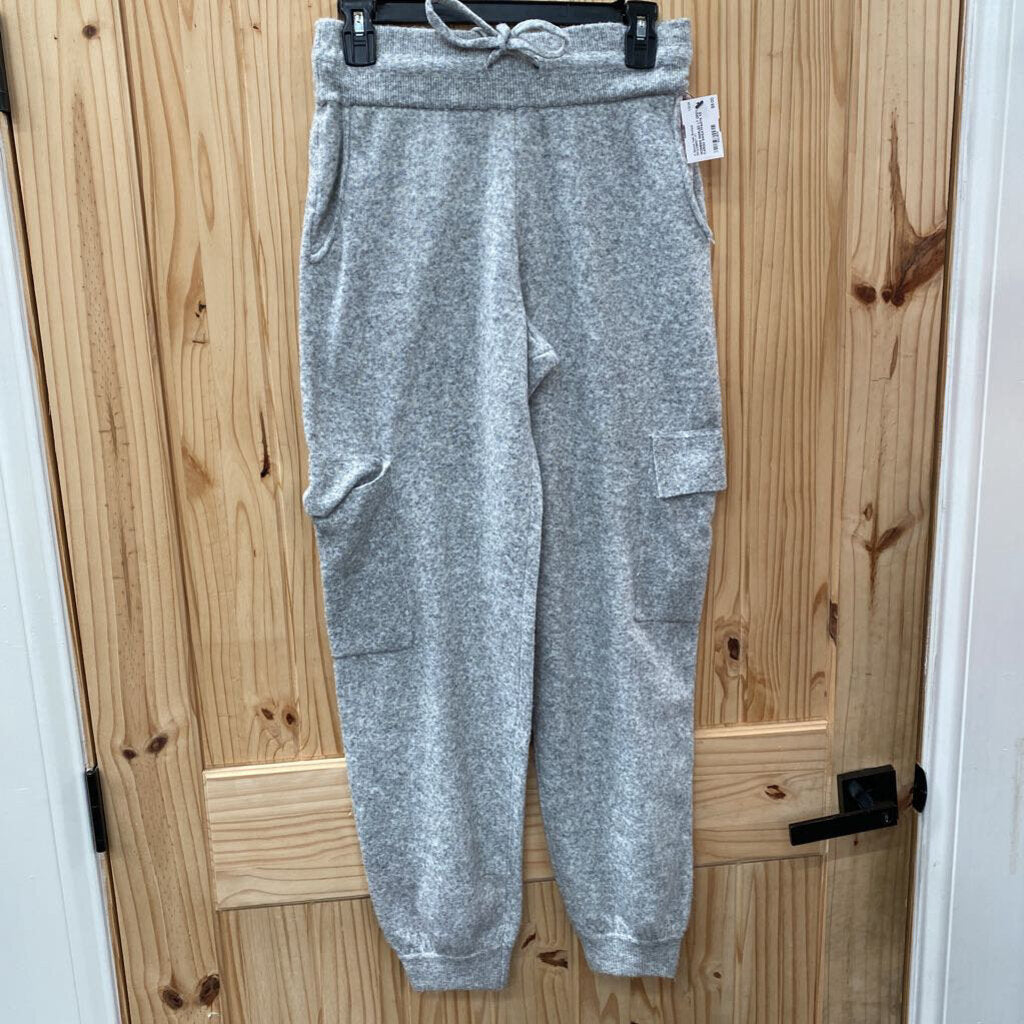 WOMENS MARLED LT GREY CARGO SWEATPANTS XS