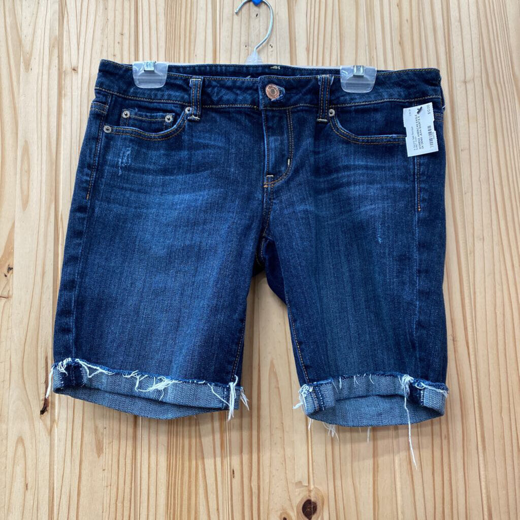 WOMENS AMERICAN EAGLE DK DENIM JEAN SHORTS 8