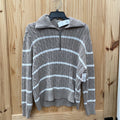 WOMENS HOLLISTER BEIGE/WHITE STRIPE SWEATER S NWT