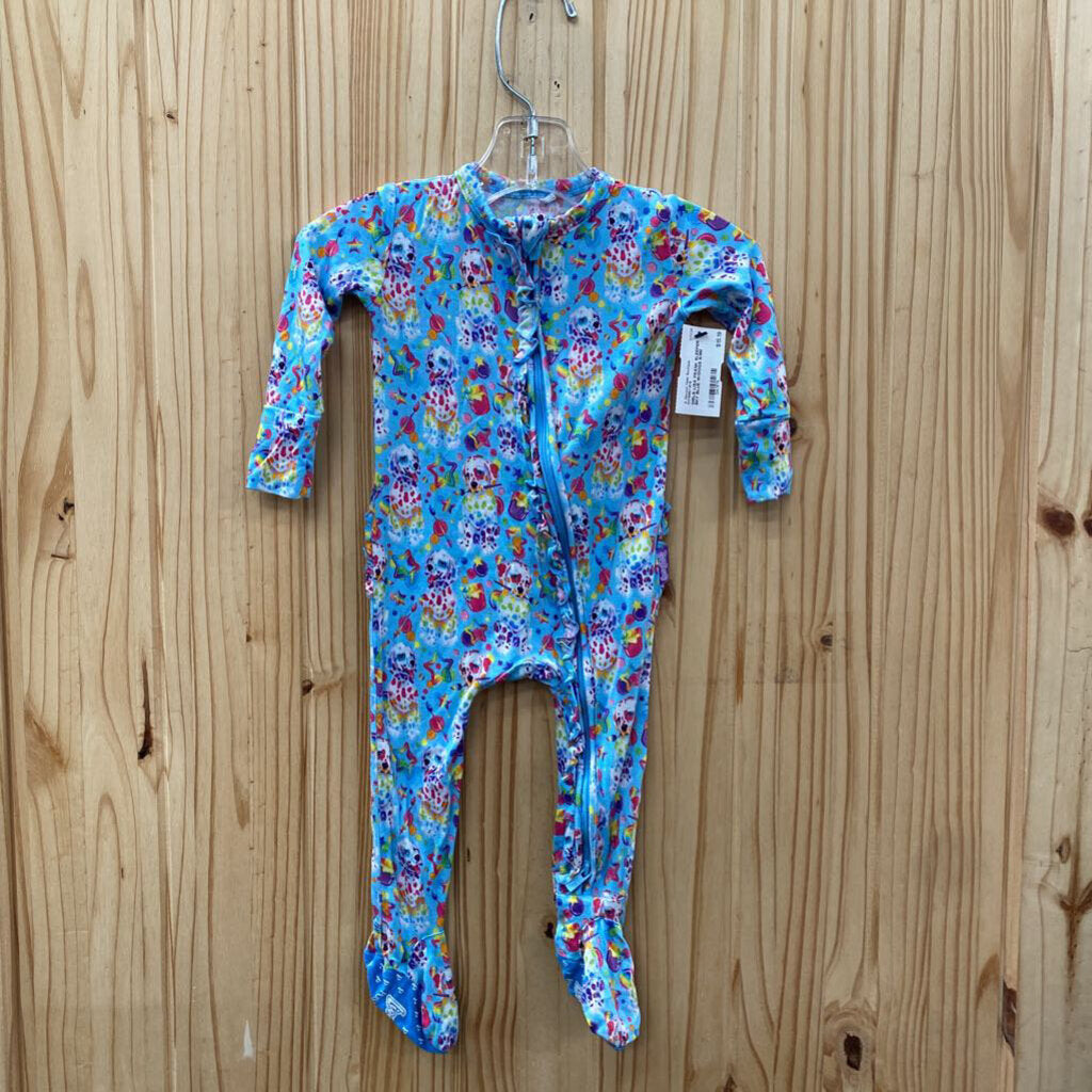 GIRLS LISA FRANK SLEEPER SKY BLUE W/DOGS 6/9M