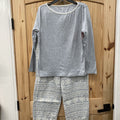WOMENS TALBOTS 2PC SET GREY/IVORY L
