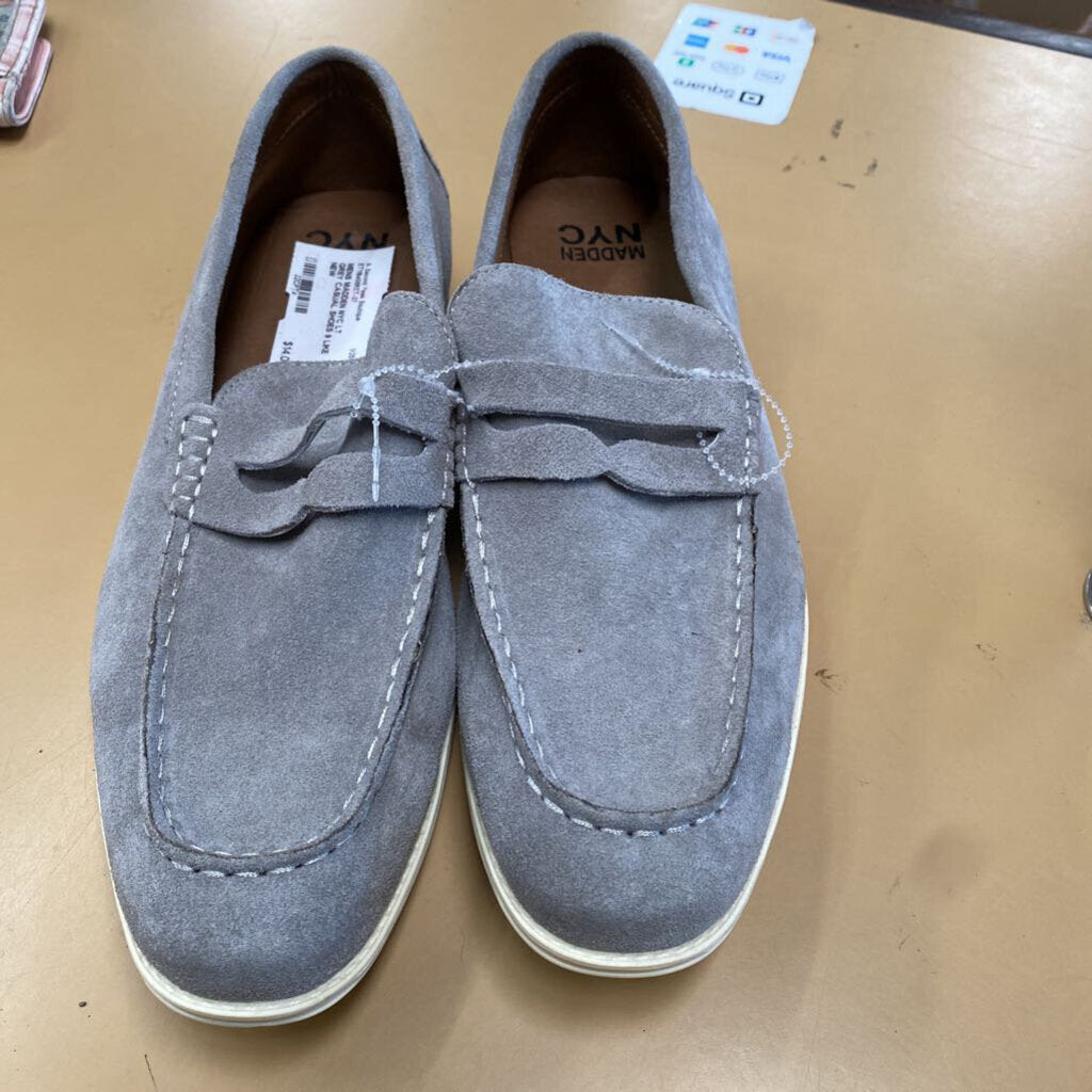 MENS MADDEN NYC LT GREY CASUAL SHOES 9 LIKE NEW