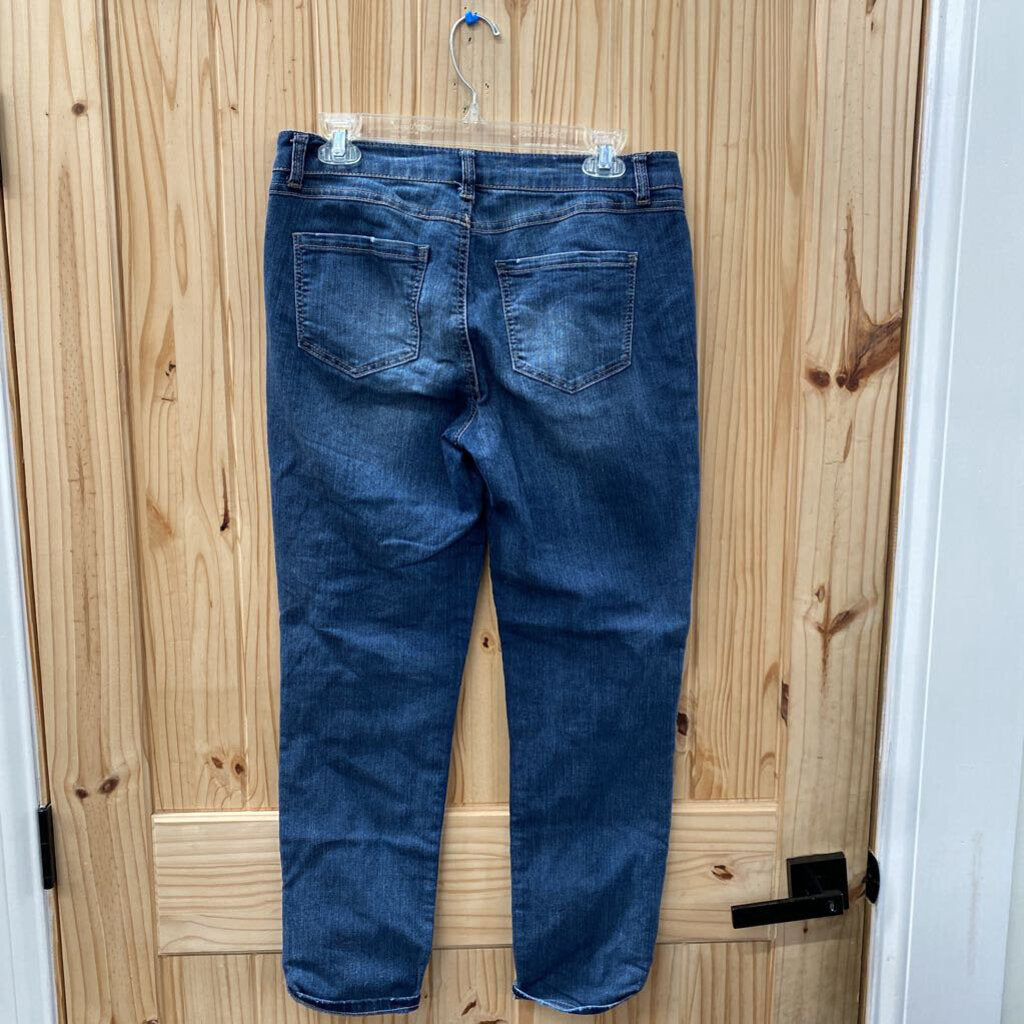 WOMENS SIGNATURE STUDIO DENIM JEANS W/PATCHWORK 8